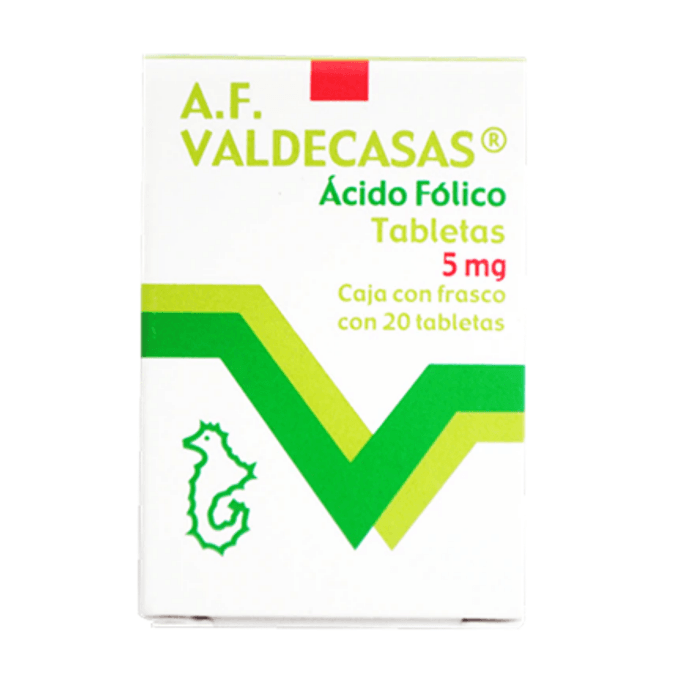 A.F. Valdecasas 5Mg Con 20 Tabletas (Acido Folico) 7501446000010
