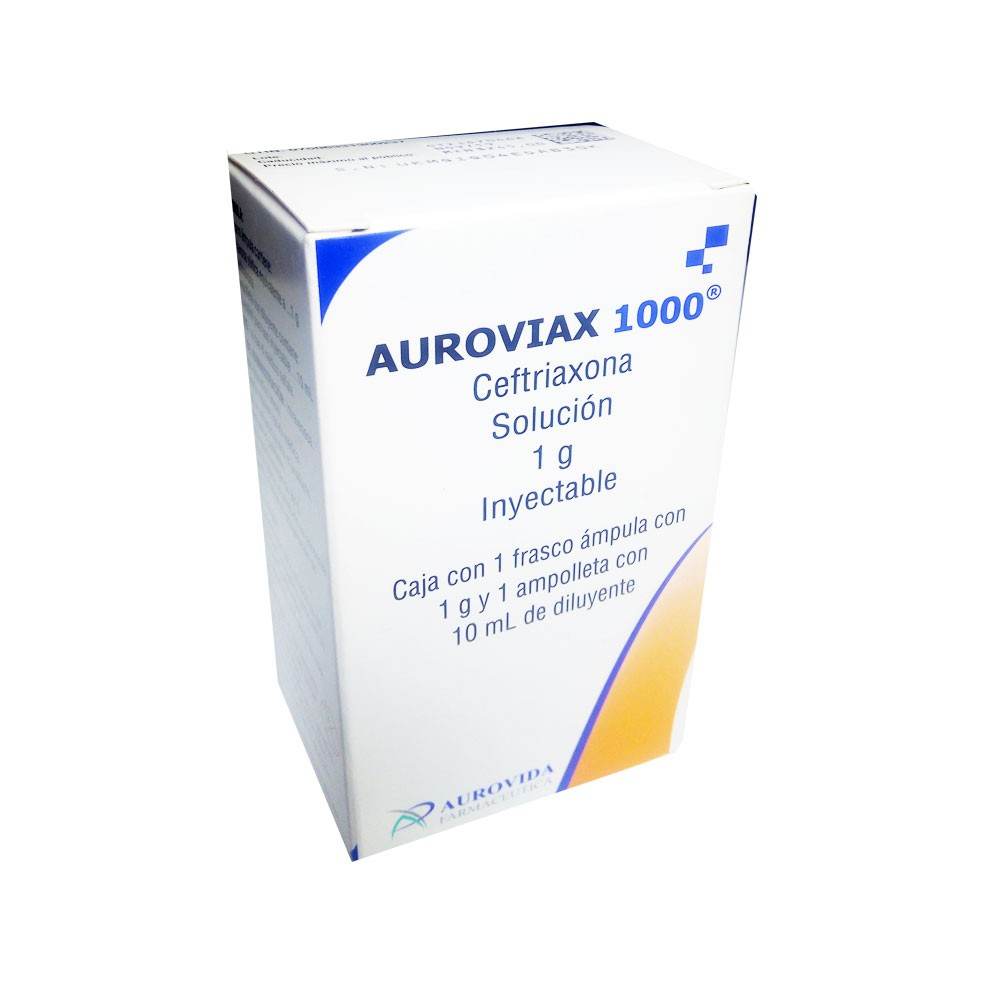 Auroviax 1000 1G 10Ml Con 1 Ampulas (Ceftriaxona) 7506331300237