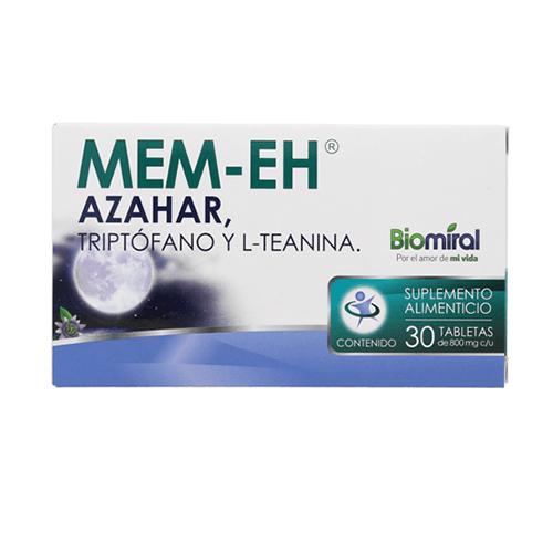 Triptofano / L Teanina 800 Mg Con 30 Tabletas Mem-Eh 7500326106972