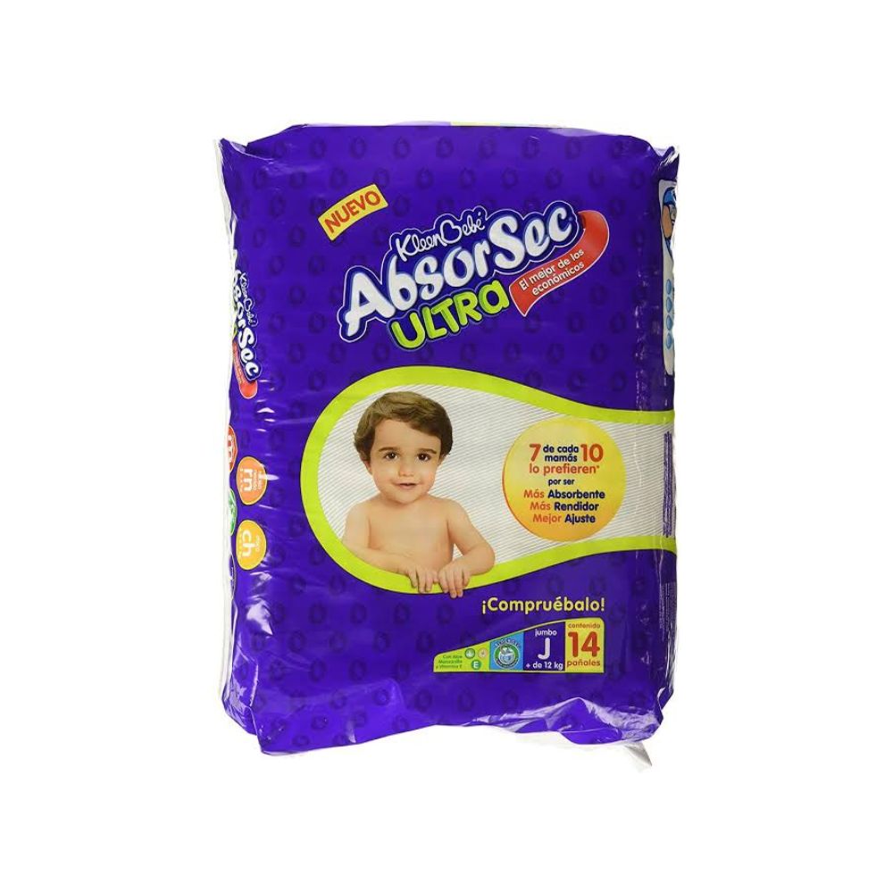 Pañal Absorsec Con14 Pzas Grande 7501017375189