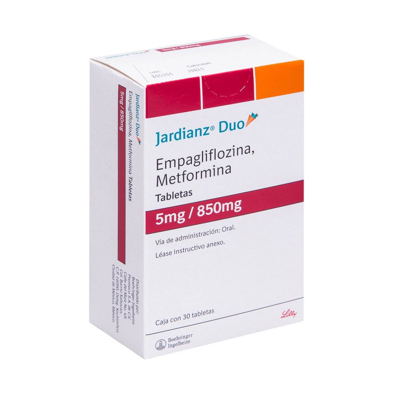 Jardianz Duo 5Mg/850Mg Con 30 Tabletas (Empagliflozina/Metformina) 7501034665584
