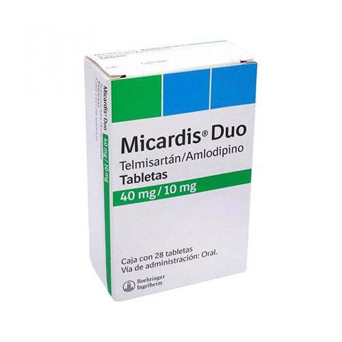 Micardis Duo 40Mg/10Mg Con 28 Tabletas (Telmisartan/Amlodipino) 7501037920130