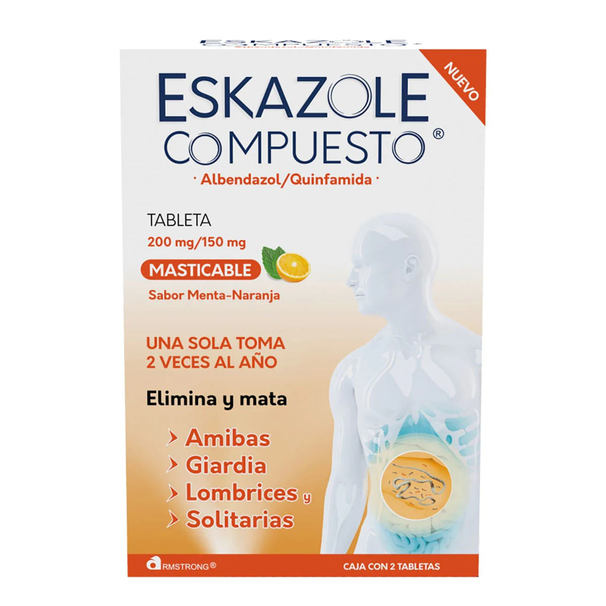 Eskazole Compuesto 200 / 150 Mg Con 2 Tabletas Mast 7501089801494