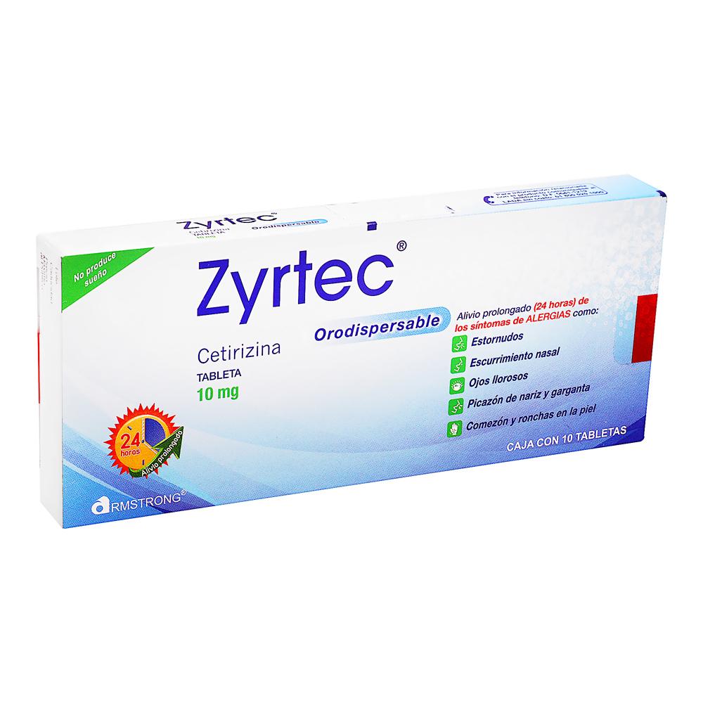 Zyrtec 10 Mg Con 10 Tabletas Orodisp 7501089803511