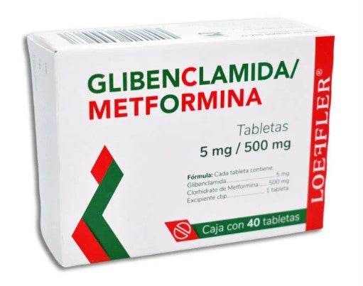 Metformina/Glibenclamida 500Mg/5Mg Con 40 Tabletas 7501101600067