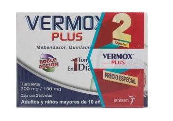 Vermox Plus 300Mg/150Mg Con 4 Duopack Tabletas (Mebendazol/Quinfamida) 7501109928736
