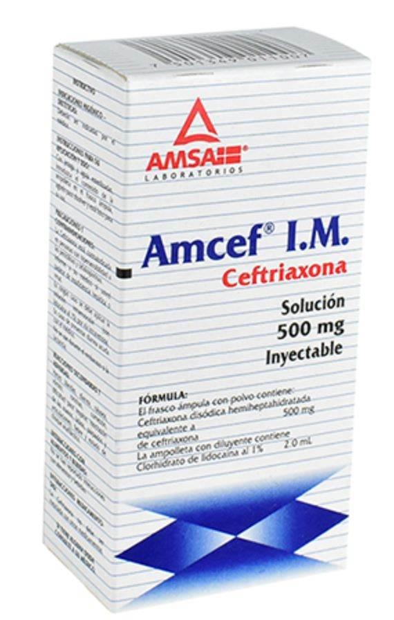 Amcef Im 500Mg Ampulas (Ceftriaxona) 7501349011007