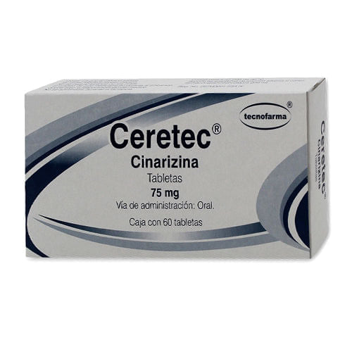 Cinarizina 75 Mg Con 60 Tabletas Ceretec 7501471888096