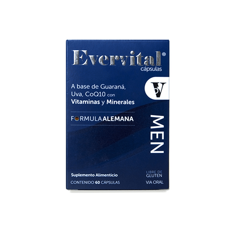 Evervital Men 1.38 Gr 30 Capsulas Suplemento Alimenticio 7501587000283