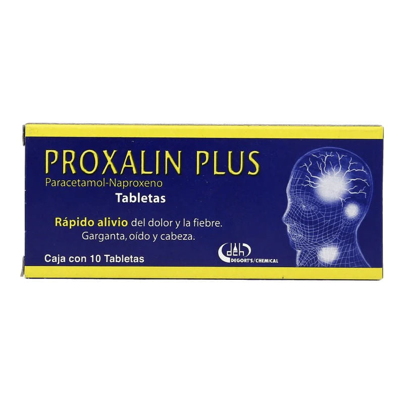 Naproxeno / Paracetamol 250 / 300 Mg Con 10 Tabletas Proxalim Plus 7501825300748