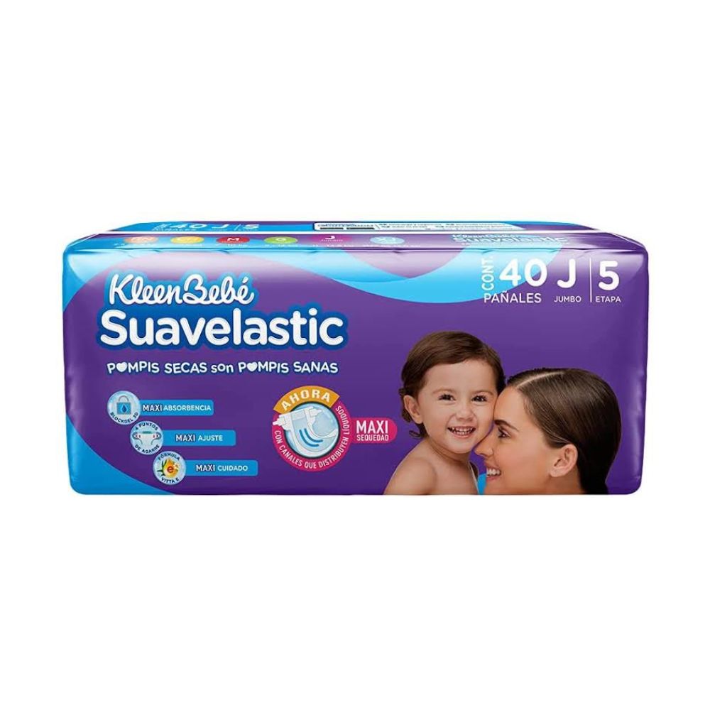 Pañal Suavelastic Max Extra Jumbo Con 40 Piezas 7501943447615
