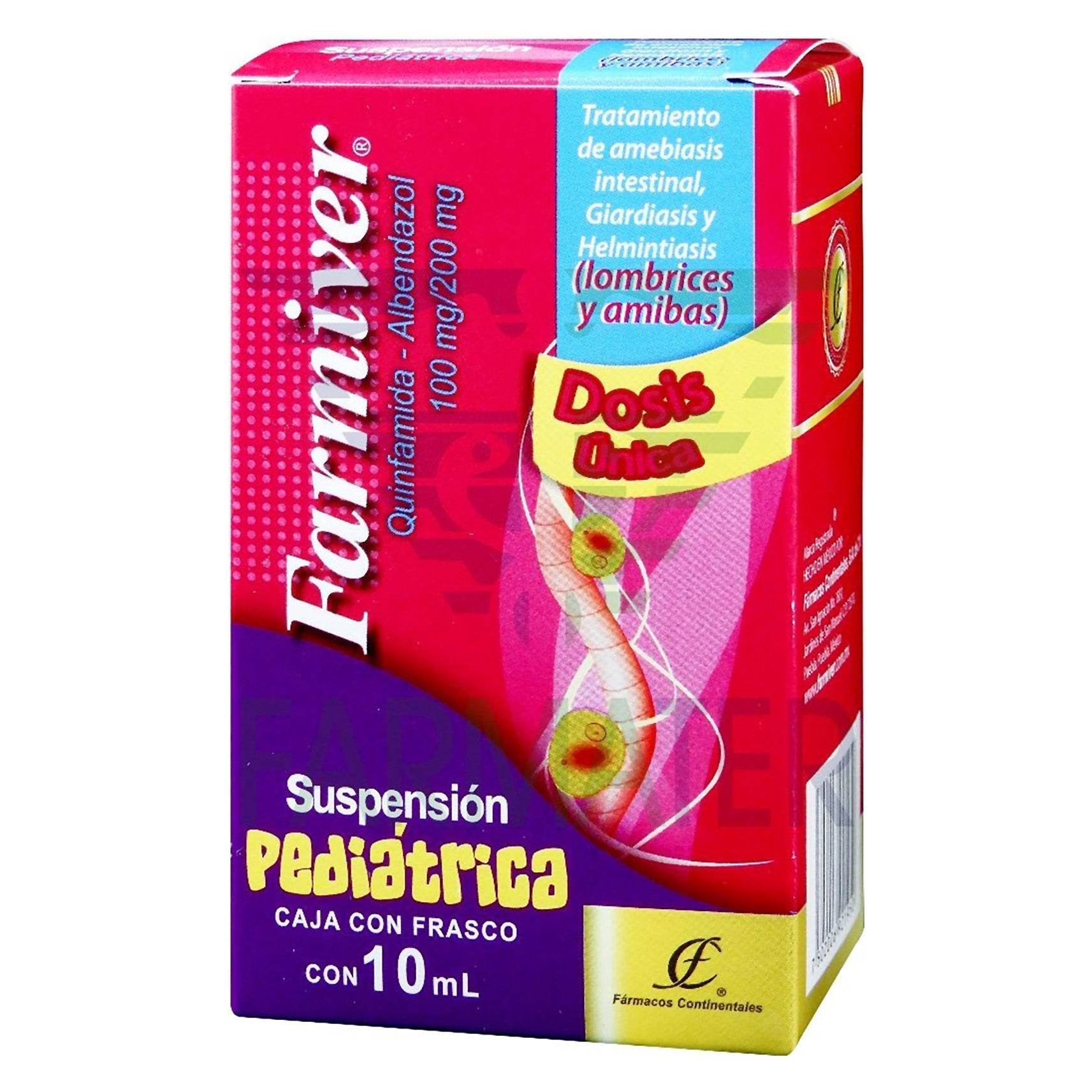 Farmiver Pediatrico Suspensión 100Mg/200Mg (Quinfamida/Albendazol) 7502006921950