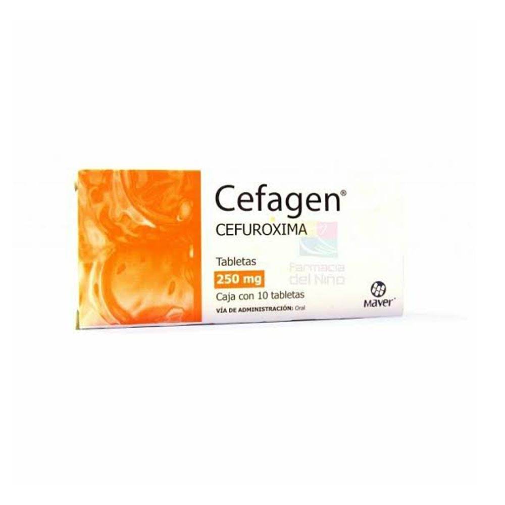 Cefagen 250Mg Con 10 Tabletas (Cefuroxima) 7502009745119