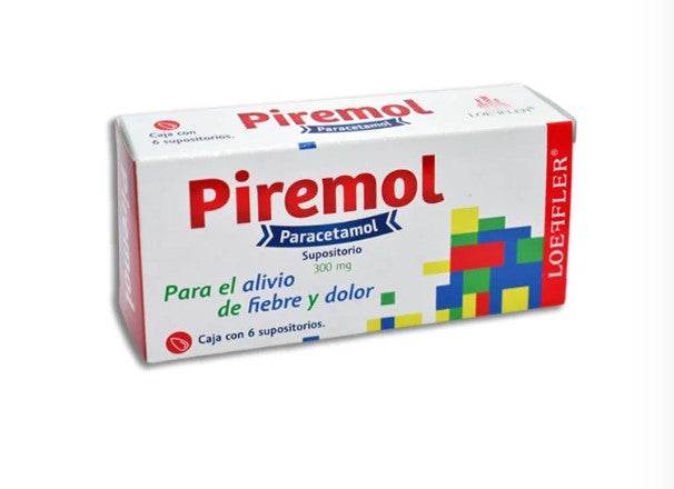 Piremol Supositorios 300Mg Con 6 (Paracetamol) 7502211781752