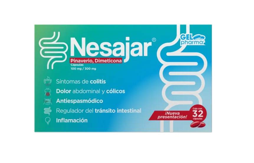Nesajar 100Mg/300Mg Con 32 Capsulas (Pinaverio/Dimeticona) 7502227426456