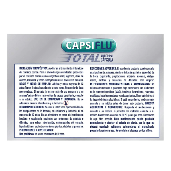 Capsiflu Total 12 Capsulas 7502234760352