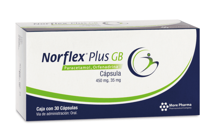 Norflex Plus Gb 450Mg/350Mg Con 30 Capsulas (Paracetamol/Orfenadrina) 7502246642011