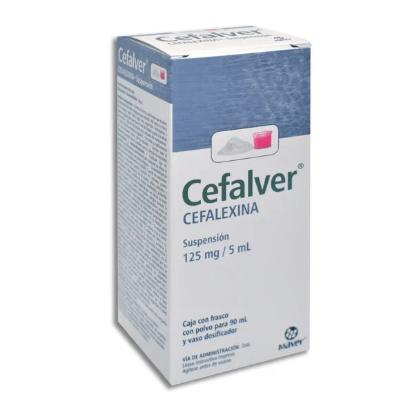 Cefalexina 125 Mg / 5 Ml 90 Ml Suspensión Cefalver 7503000422610