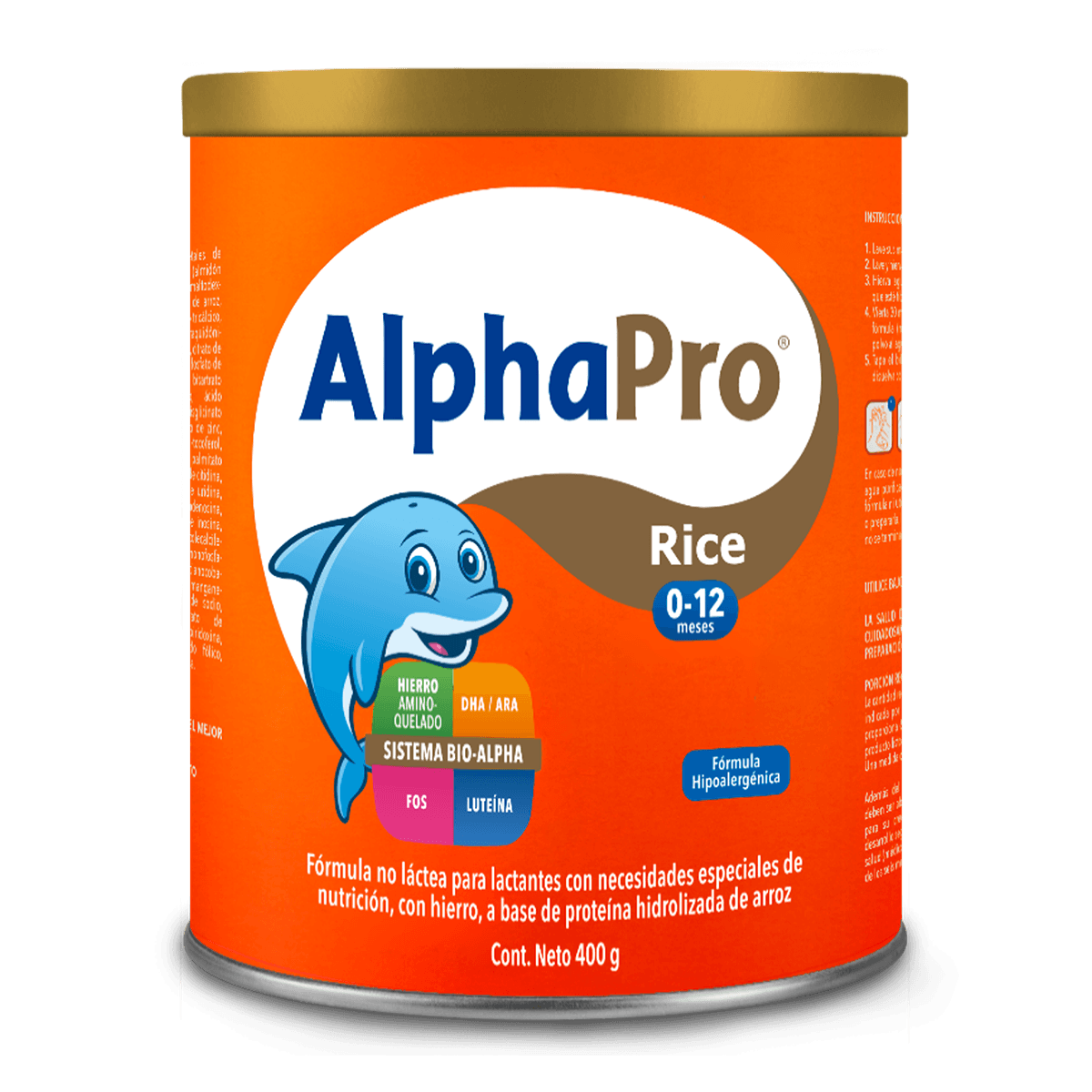Leche Alphapro Rice 0-12 Meses 400 Gr Polvo 7503002615843