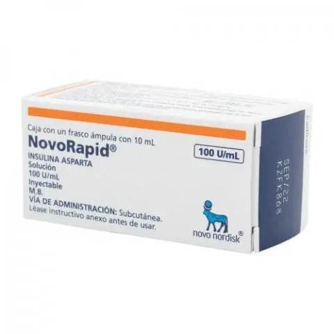 Novorapid Frasco 100Unid/Ml 10Ml Con 1 Ampulas (Insulina) 7503007822161