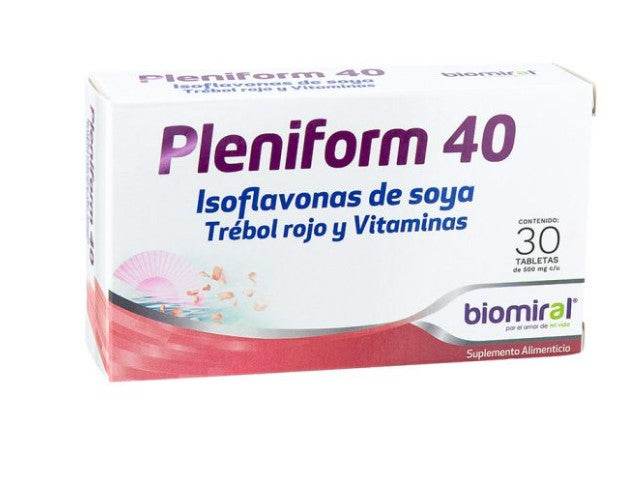 Pleniform 40 500Mg Con 30 Tabletas (Isoflavonas De Soya/Trebol Y Vitaminas) 7503181041884