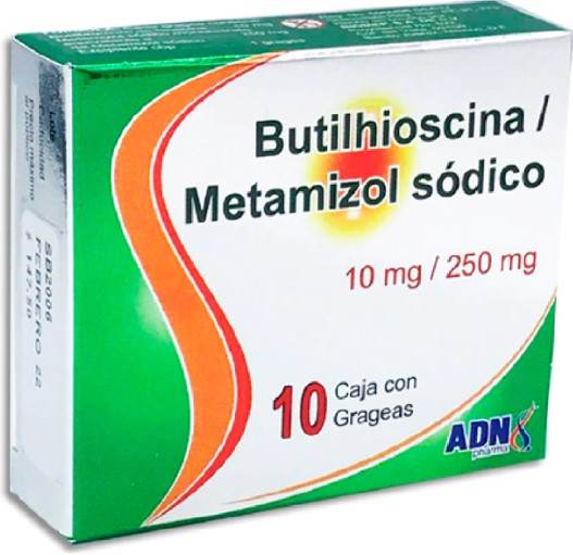 Butilhioscina/Metamizol 10/250Mg Con 10 Tabletas 7506449300075