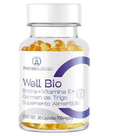 Biotina/Vitamina E/Germen De Trigo 700Mg Con 30 Wellbio Capsulas 7506513600148