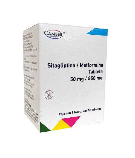 Sitagliptina/Metformina 50Mg/850Mg Con 56 Camber Tabletas 8903726307748