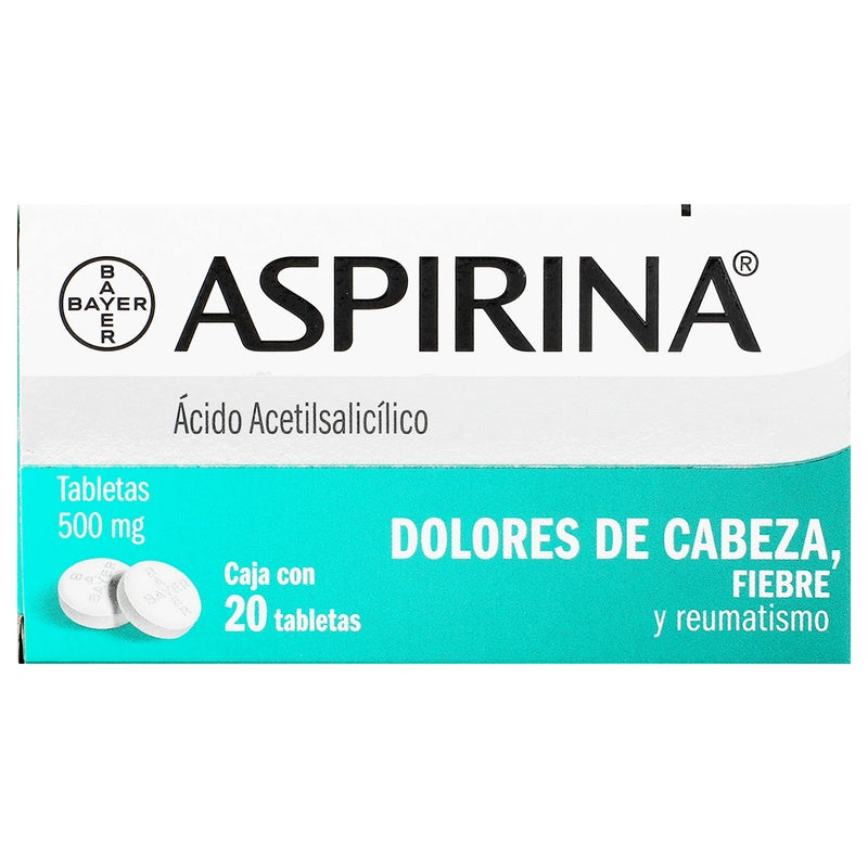 Aspirina 500 Mg Con 20 Tabletas 7501008499047