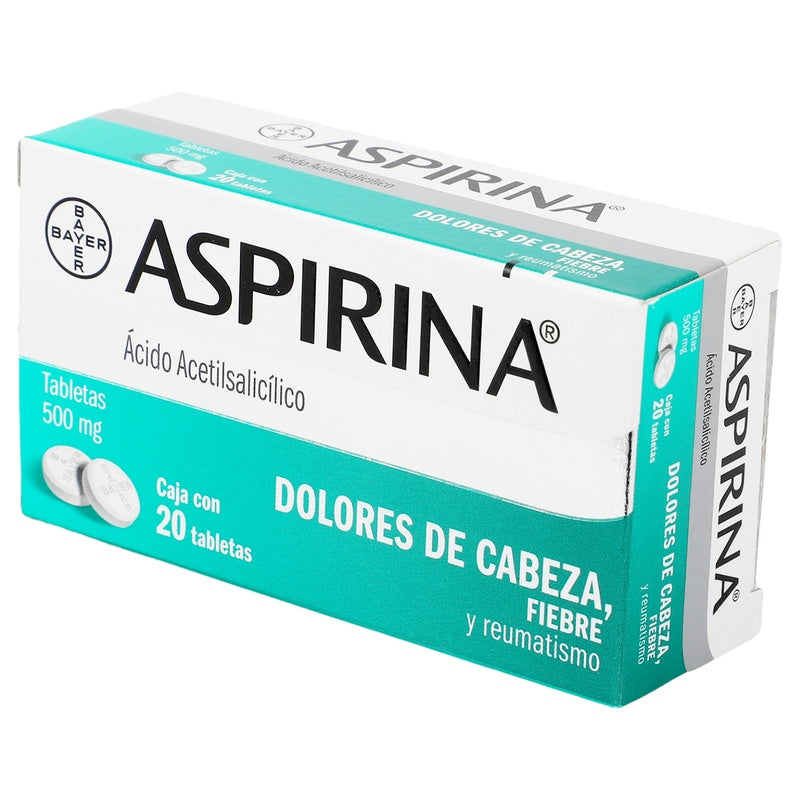 Aspirina 500 Mg Con 20 Tabletas 7501008499047