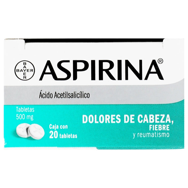 Aspirina 500 Mg Con 20 Tabletas 7501008499047