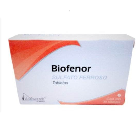 Biofenor 60.27Mg Con 30 Tabletas (Sulfato Ferroso) 7501563381467