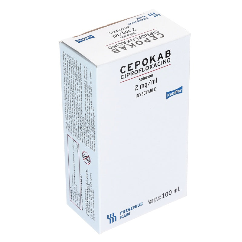 Cepokab (Ciprofloxacino) Solucion Inyectable 2 Mg/100 Ml 7501052713625