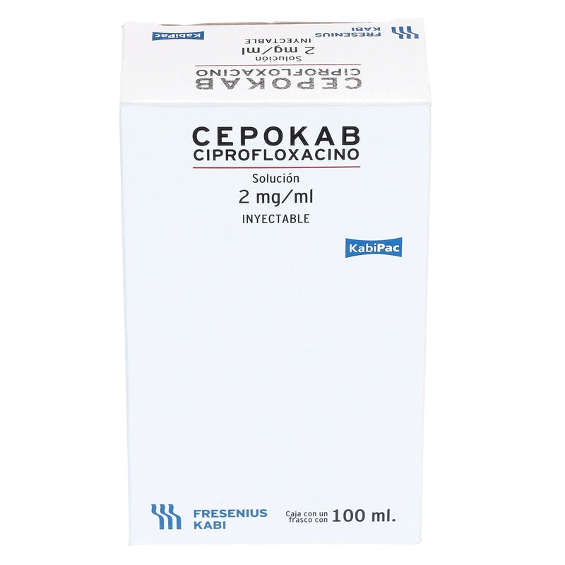 Cepokab (Ciprofloxacino) Solucion Inyectable 2 Mg/100 Ml 7501052713625