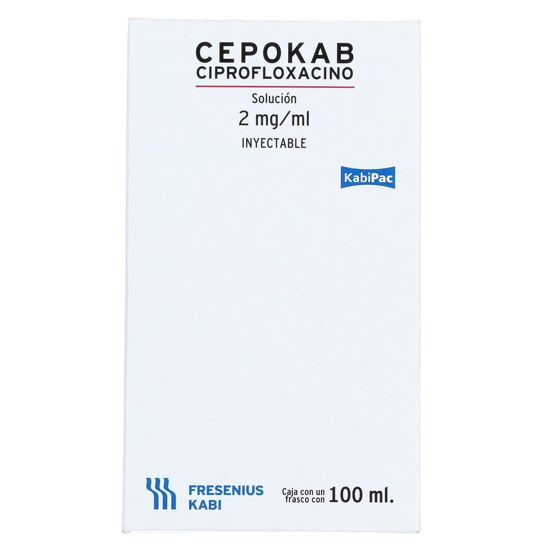 Cepokab (Ciprofloxacino) Solucion Inyectable 2 Mg/100 Ml 7501052713625