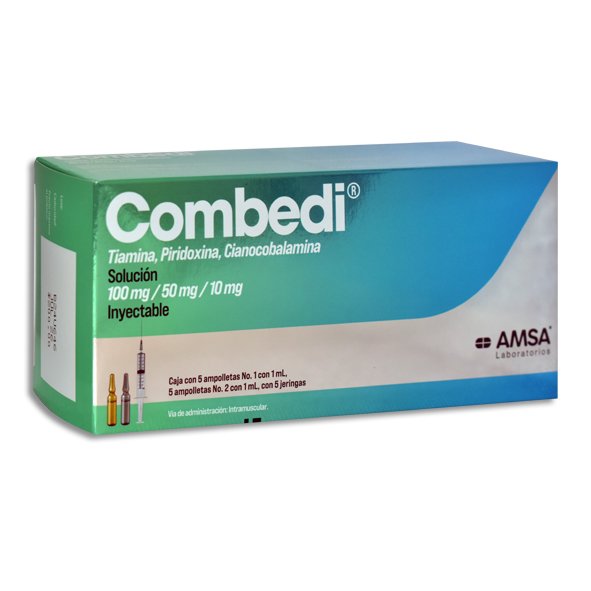 Combedi (Tiamina, Piridoxina,Cianocobalamina) Solusion Inyectable C/5 Ampolletas 7501349029019