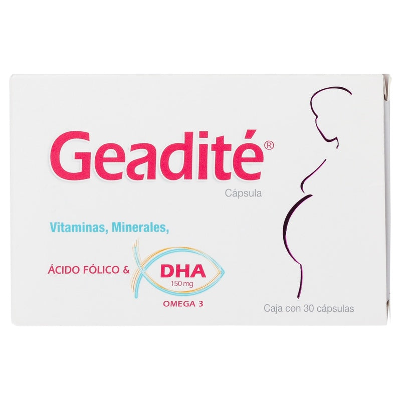 Geadité Acido Folico Y Dha Vitaminas Y Minerales Con 30 Capsulas 7503008344907