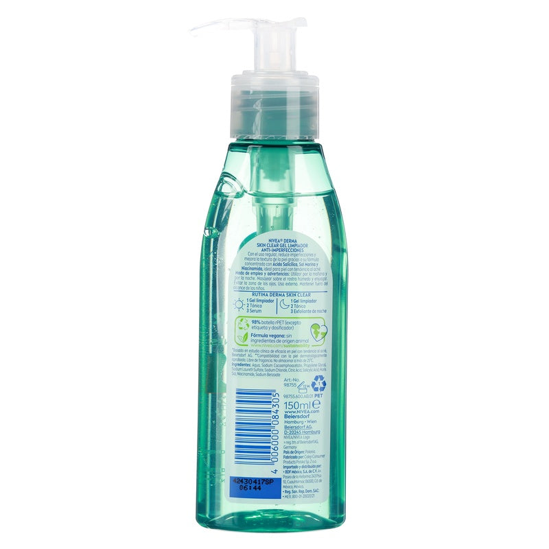 Gel Nivea Skin Clear Limpiador Anti-Imperfecciones 150 Ml 4006000084305