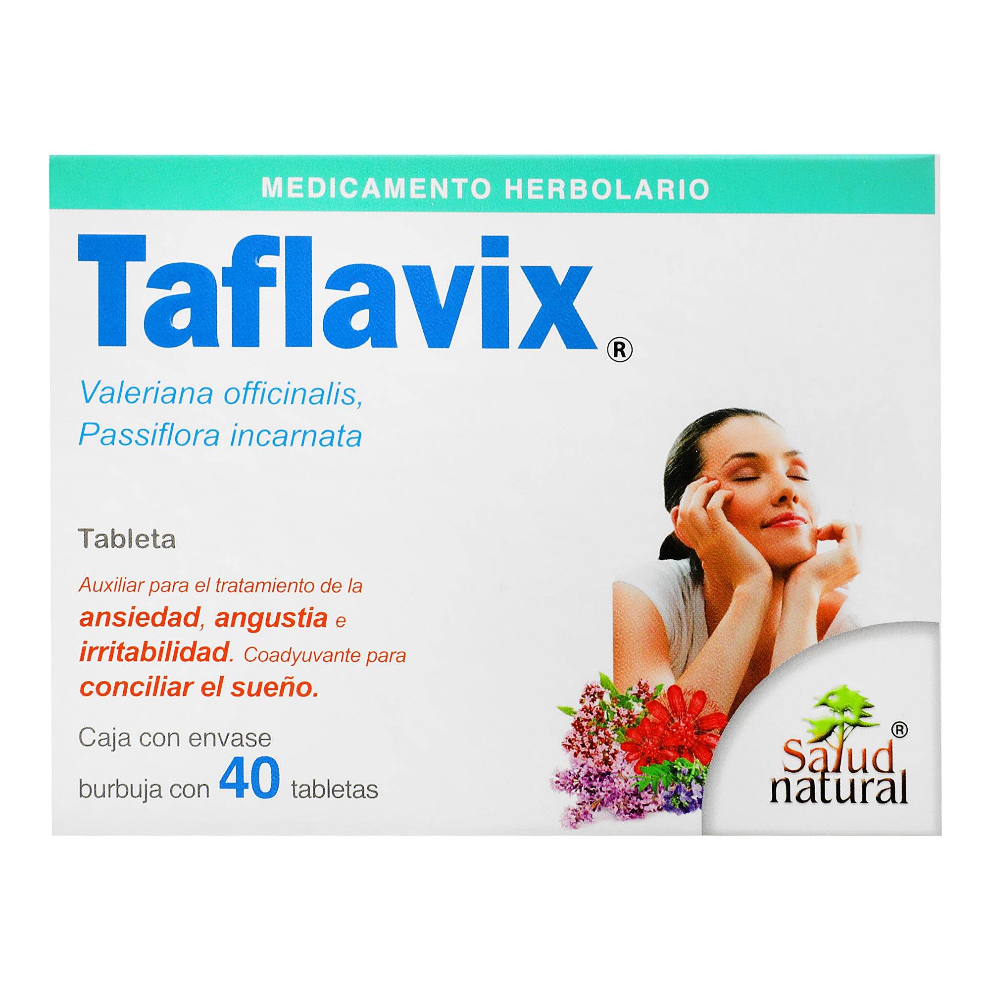 Taflavix 100Mg/60Mg Con 40 Tabletas (Valeriana/Passiflora) 714908105957
