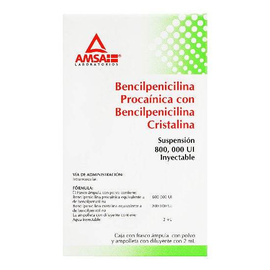 Bencilpenicilina Procainica Con Bencilpenicilina Cristalina 800000Unid Con 1 7501349021495