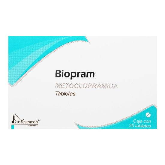 Biopram 10Mg Con 20 Tabletas (Metoclopramida) 7501563310269