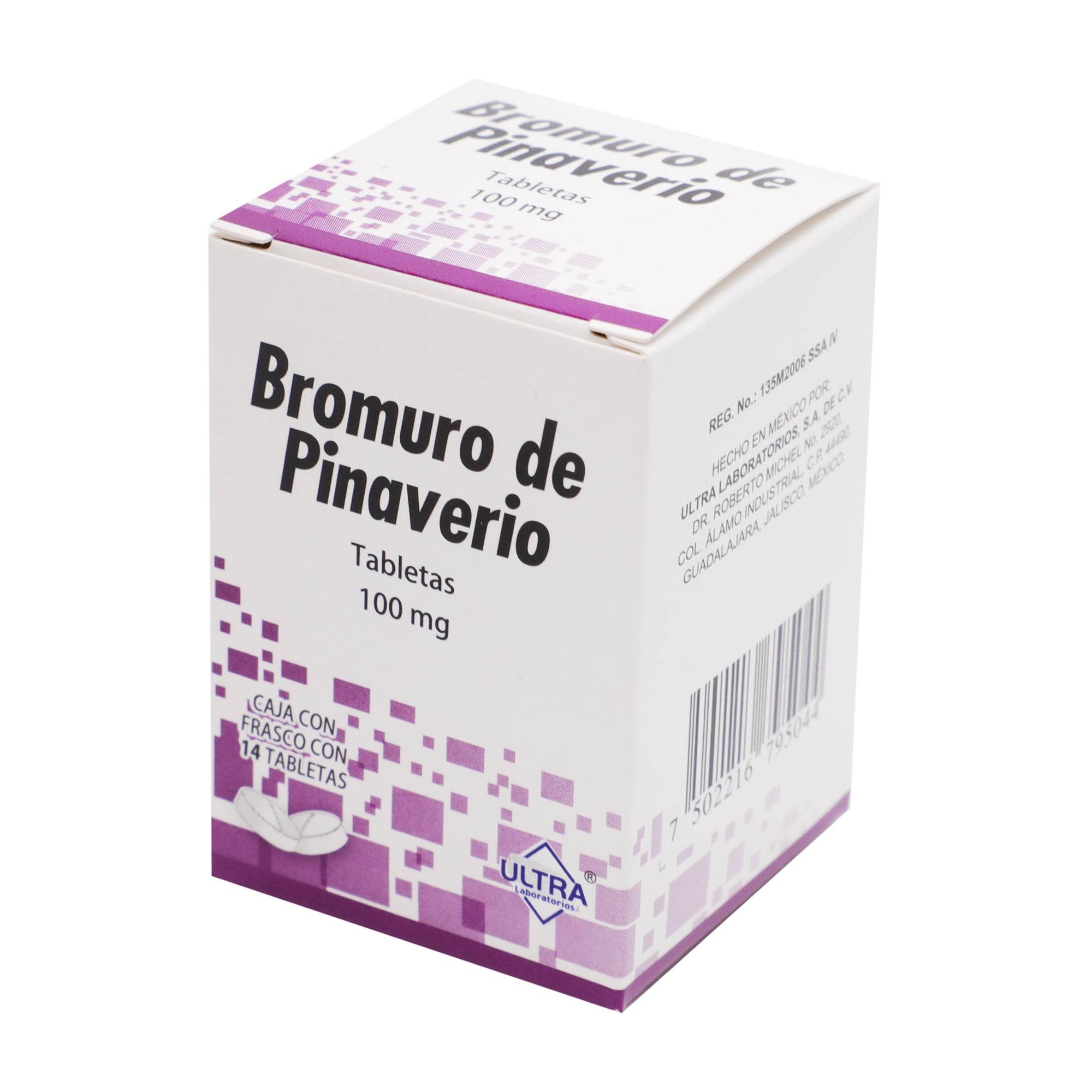 Bromuro De Pinaverio 100Mg Con 14 Ultra Tabletas 7502216795044