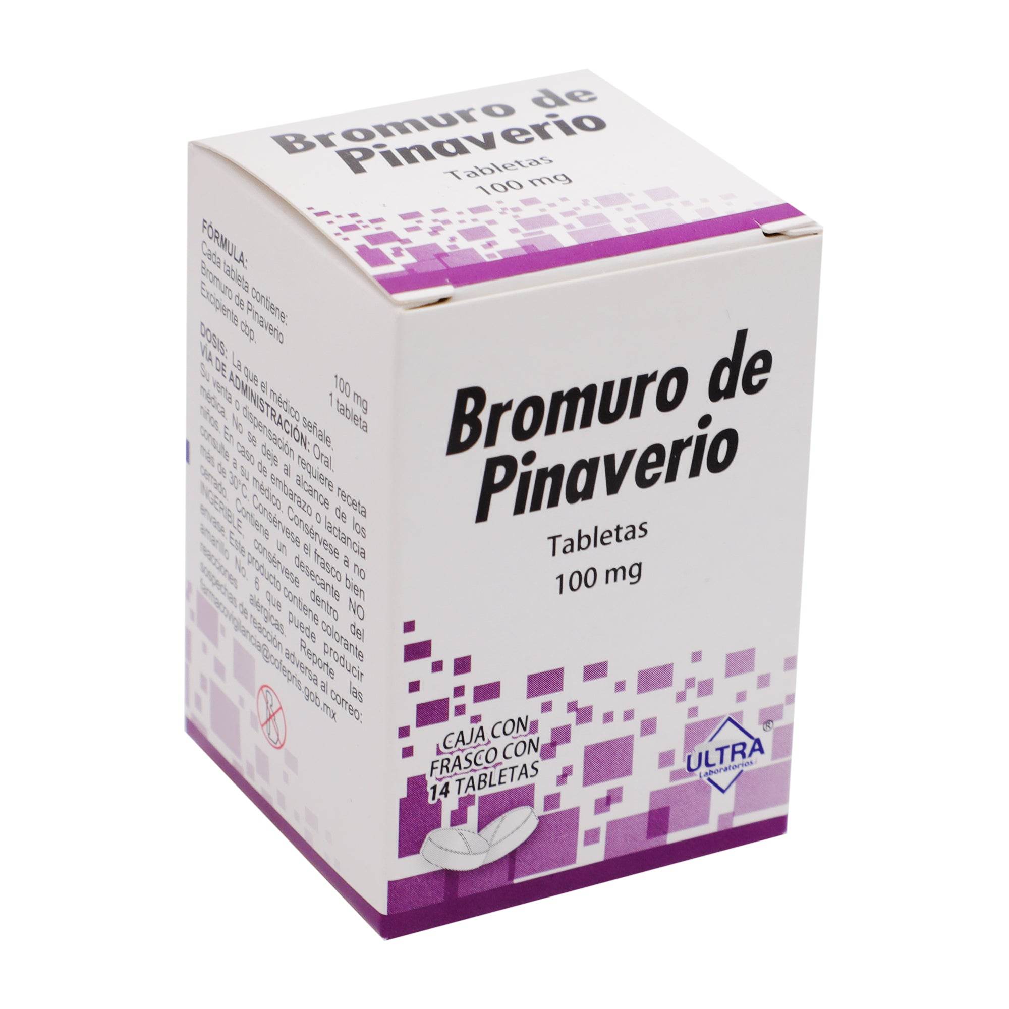 Bromuro De Pinaverio 100Mg Con 14 Ultra Tabletas 7502216795044