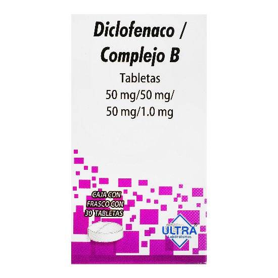 Diclofenaco/Complejo B 50/50/1Mg Con 30 Tabletas 7502216790865