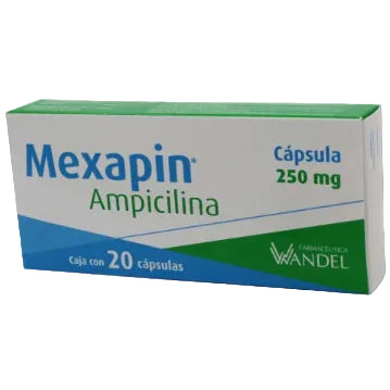 Mexapin (Ampicilina) 250Mg Capsulas Con 20 7503001007151