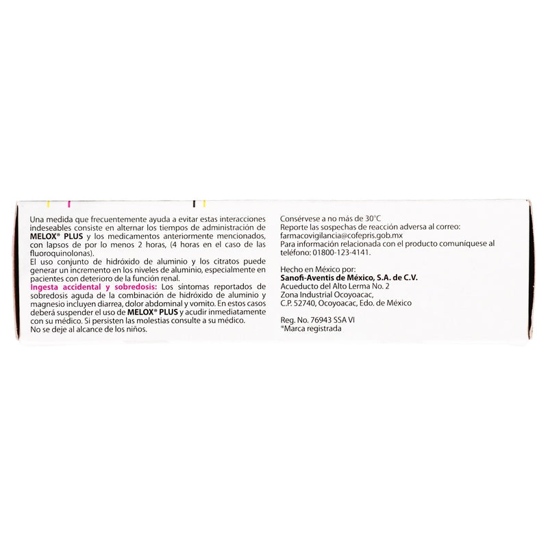 Melox Plus Antigas Cereza Con 30 Tabletas Masticables 7501165002906