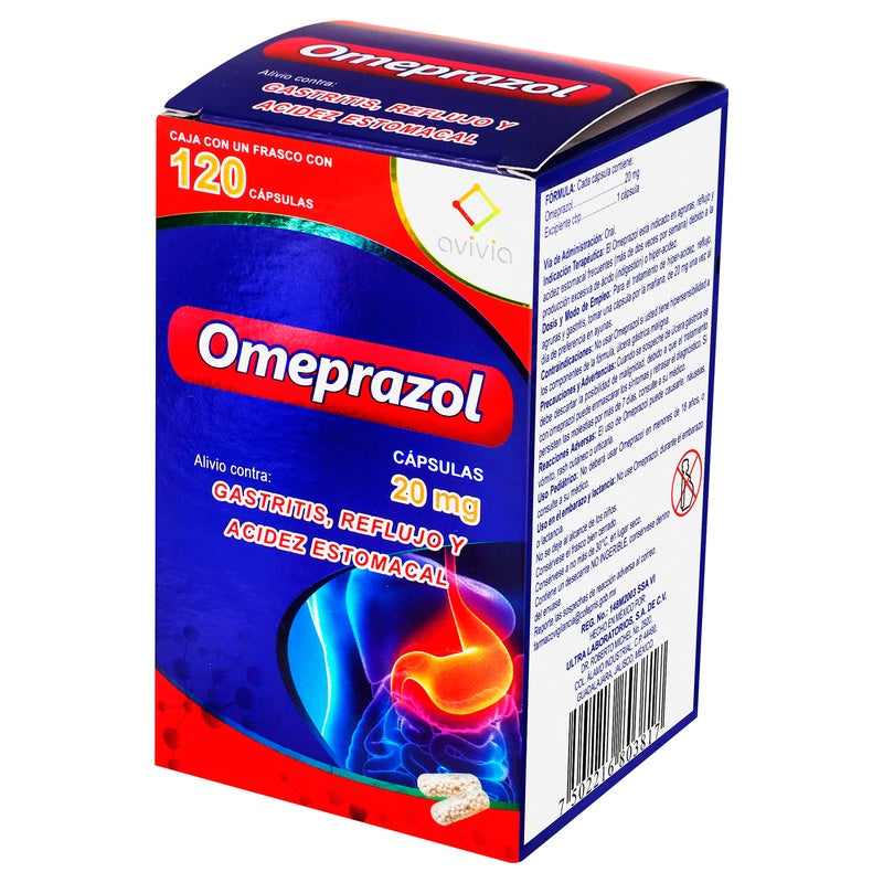 Omeprazol 20 Mg Con 120 Capsulas Avivia 7502216803817