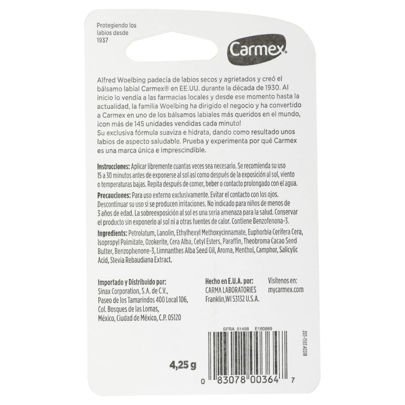 Pomada Labial Carmex Cereza Fps 15 4.25 Gr 83078003647