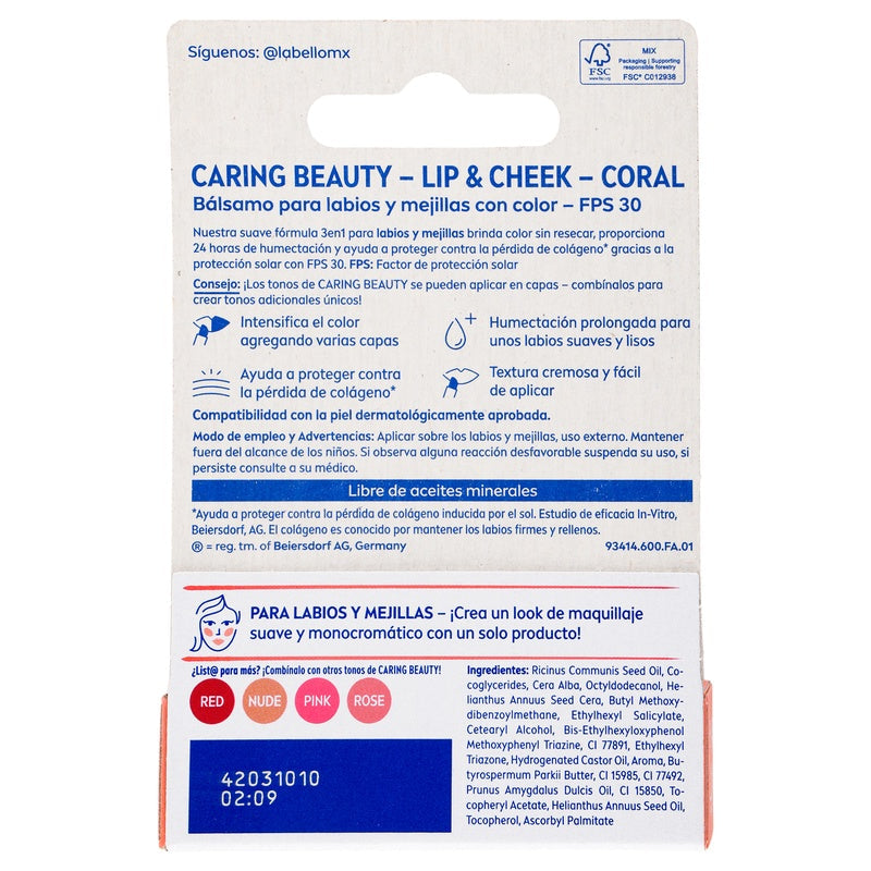 Pomada Labial Labello Caring Beauty Coral 4.8 G 4006000094670