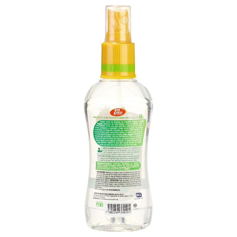 Repelente Bye Bites Natural Spray 125 Ml 7502254360105